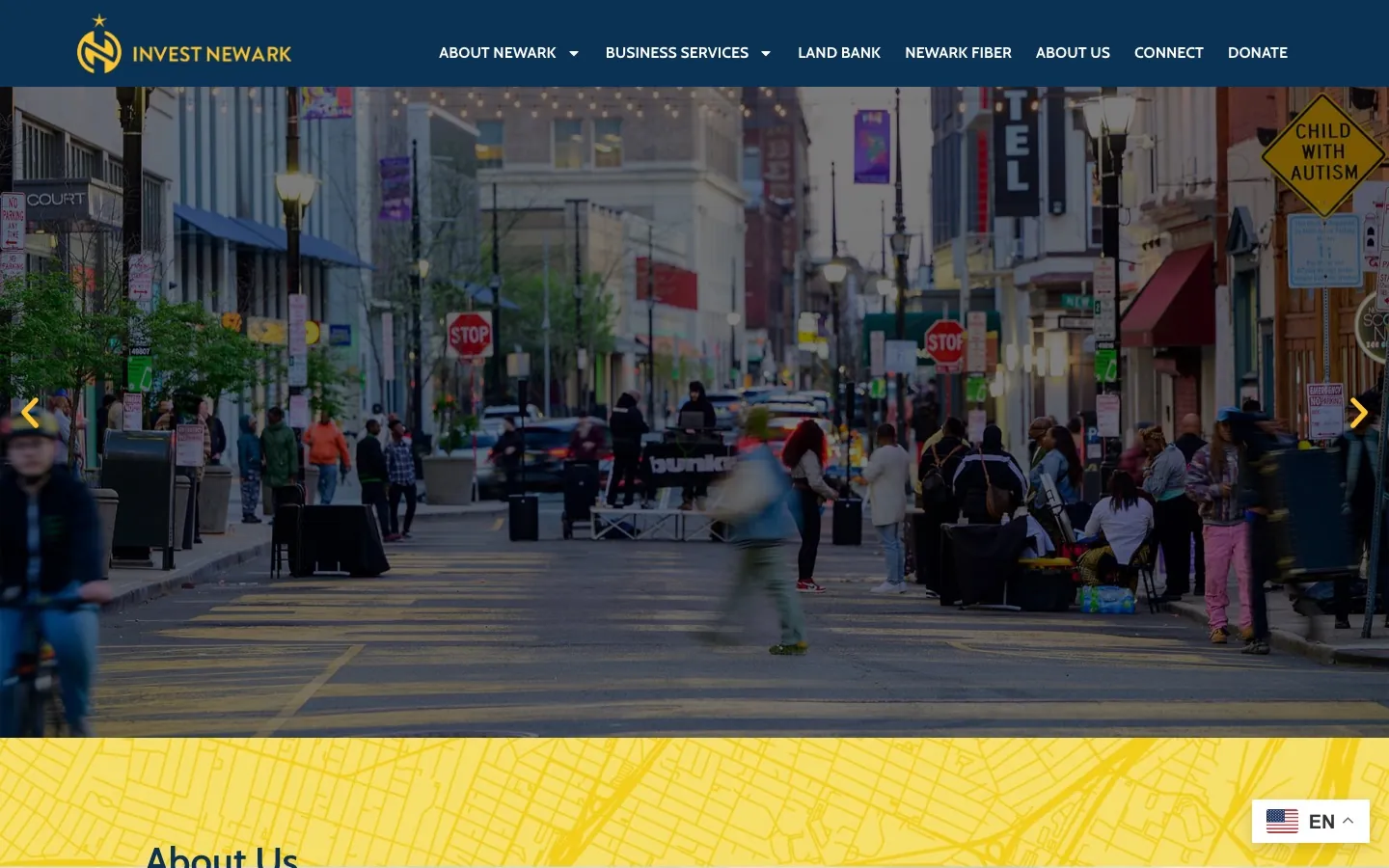 Invest Newark website home page