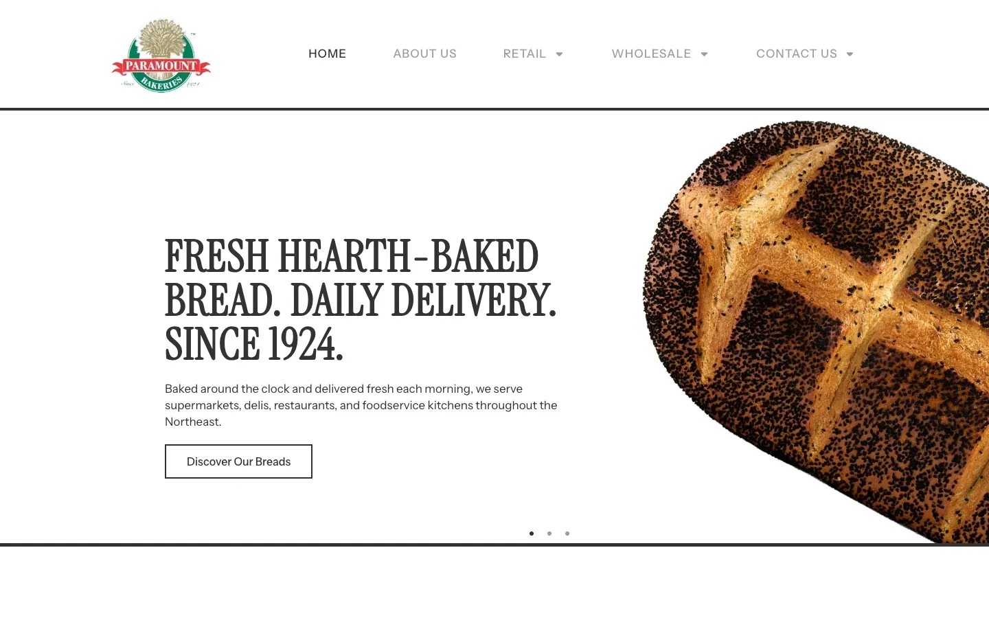 Paramount Bakeries website home page